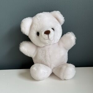 Vintage Russ Luv Pets White Bear 7 3/4 inches #628 Made‎ In Korea t24